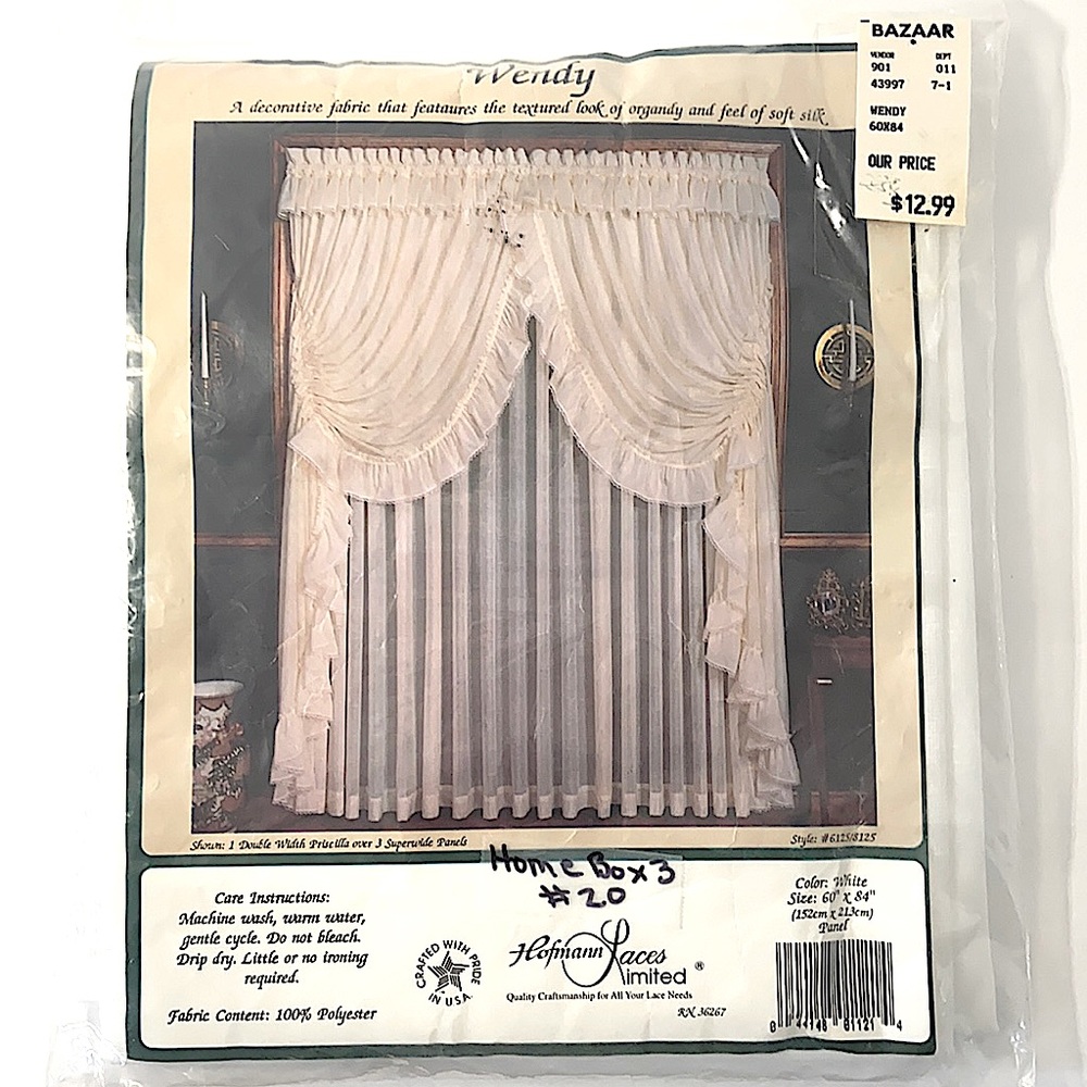 WHITE PANEL CURTAIN by Hofmann Laces Limited